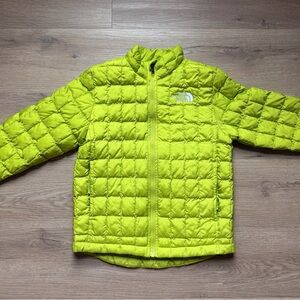 The North Face Neon Green Thermoball Quilted Jacket